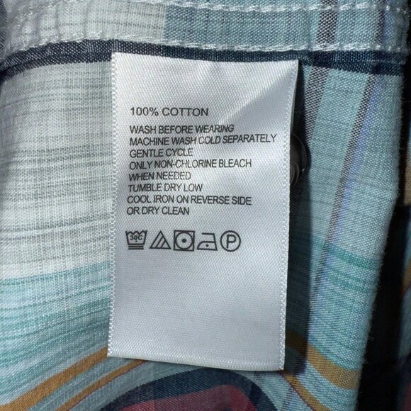 Tommy Bahama Tortola Sunwash Check Plaid Shirt 3XLB Big & Tall Azul Mar Cotton - Picture 8 of 12